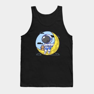 Astronaut And Cat Tank Top